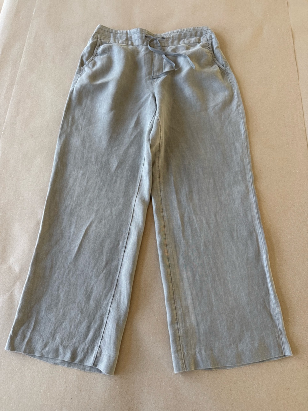Artisan NY — NWOT Wide Leg Drawstring Linen Pants in Faded Sage — Size M